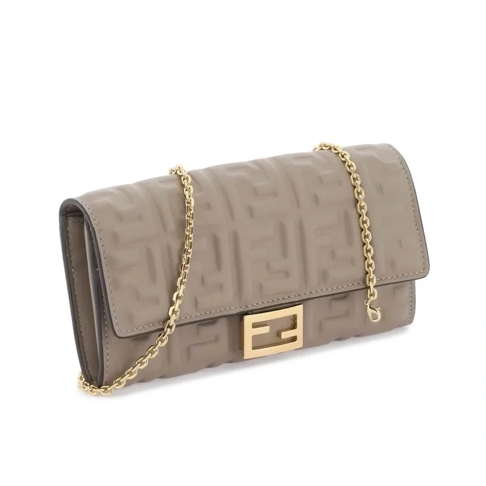 New Fendi FF Embossed Baguette Wallet on Chain - Picture 2 of 4